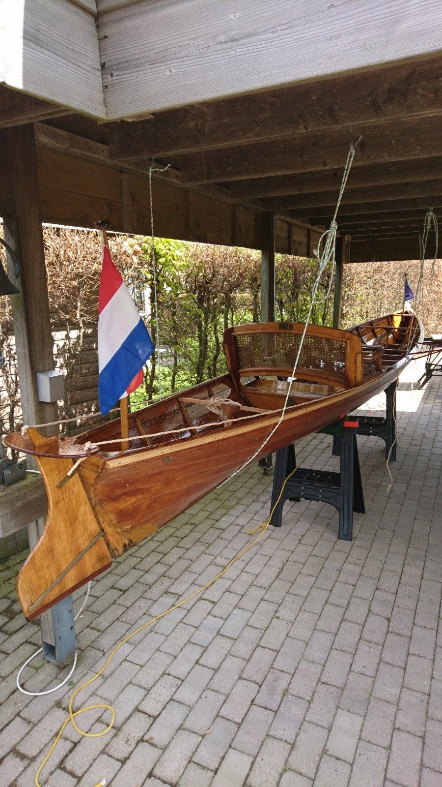 Antieke zeilende Wherry Thames skiff roeiboot Tyche zijmotor, Ophalen, Gebruikt, Met peddels, Overige typen