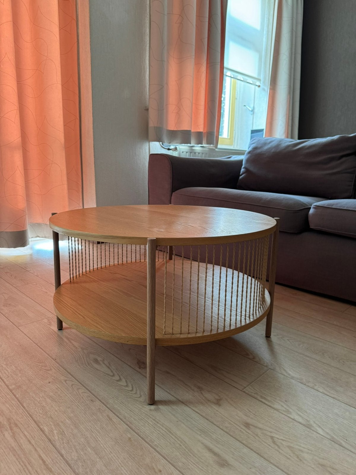 JYSK ALSTED eettafel – Rond – Ø 120 cm – Eikenlook, Ophalen, Zo goed als nieuw, Rond, 100 tot 150 cm