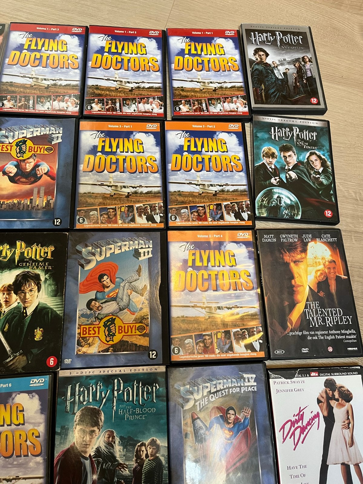 Diverse DVD Collectie: Harry Potter, Superman, Flying Doctor, Nederlands, Ophalen of Verzenden, Vanaf 12 jaar, Inclusief doosje