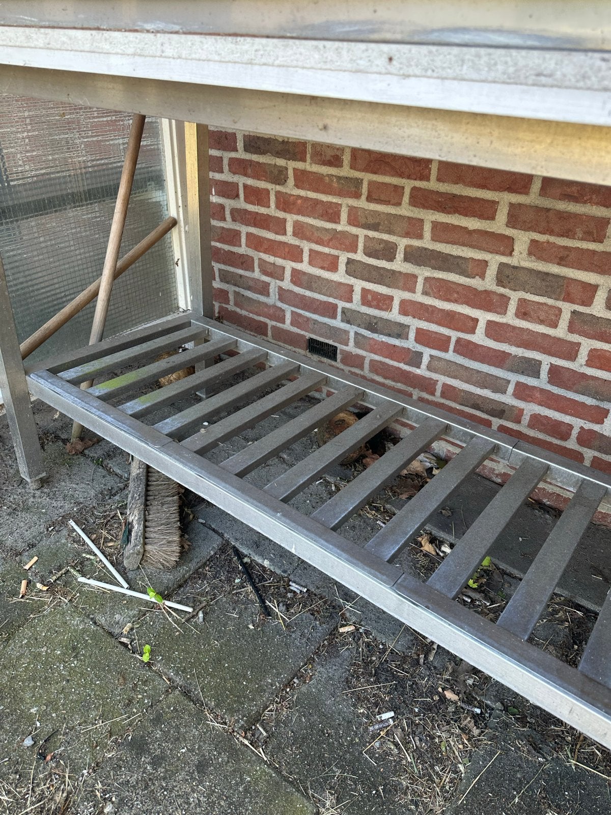 RVS keukenblad / werkbank met onderplank, Ophalen of Verzenden, Gebruikt, 120 tot 170 cm