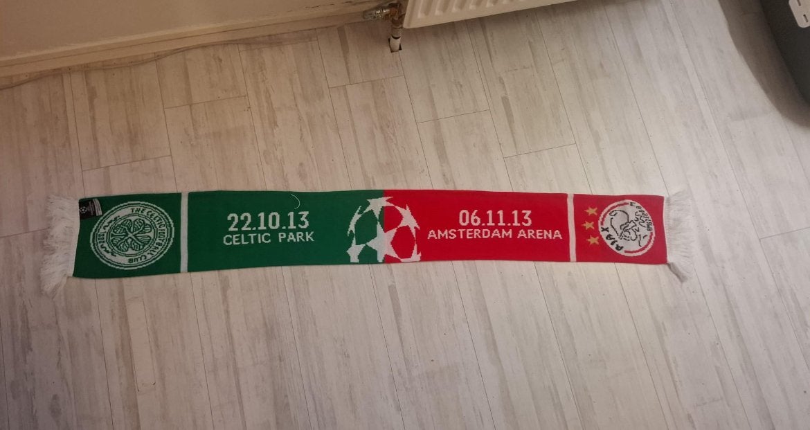 Celtic Ajax sjaal, Ophalen of Verzenden, Zo goed als nieuw, Ajax, Vaantje of Sjaal