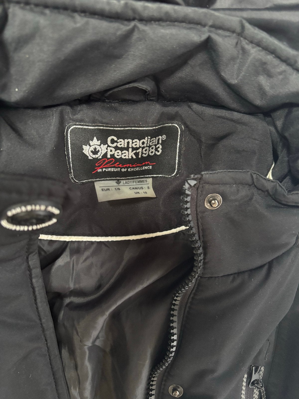 Canadian Peak Winterjas Zwart - Maat S, Kleding | Dames, Jassen | Winter, Zo goed als nieuw, Maat 36 (S), Zwart, Ophalen of Verzenden
