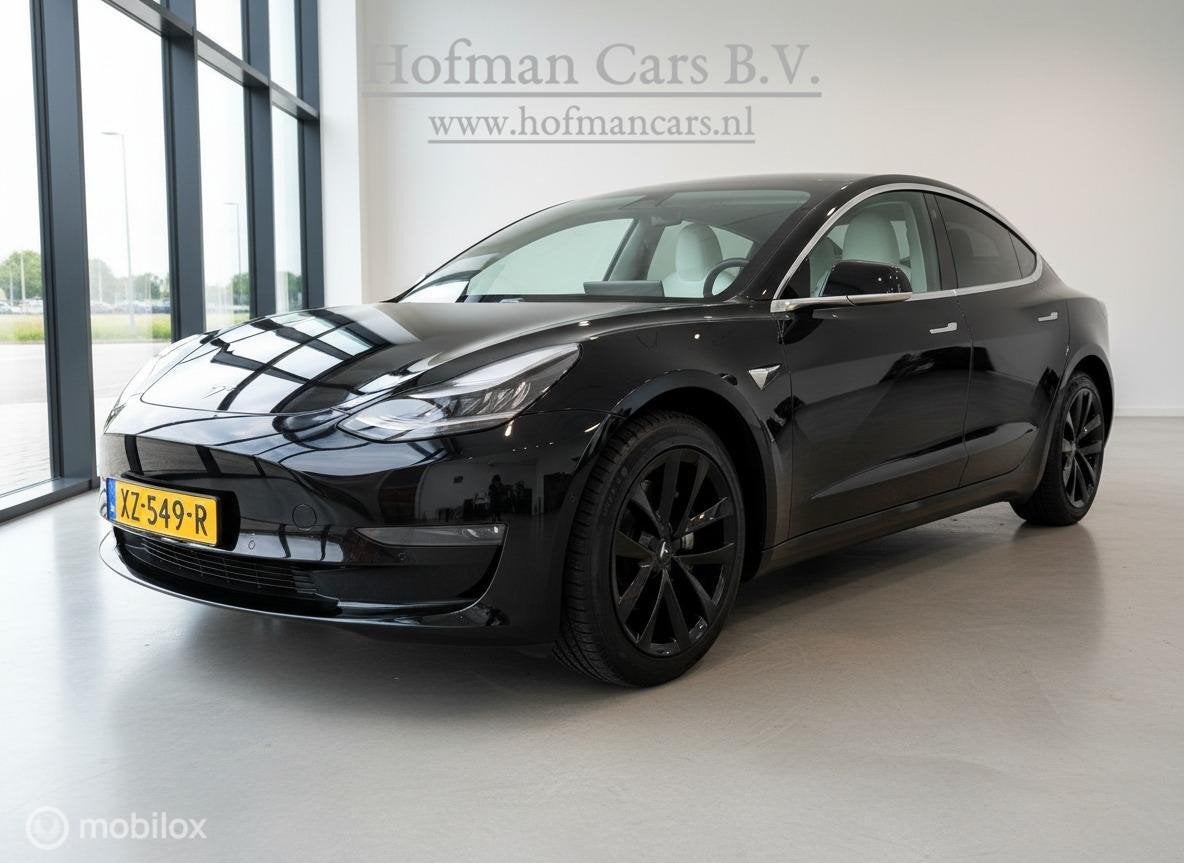 Tesla Model 3 Long Range AWD 75 kWh | Zwart | Wit Interieur, Automaat, Zwart, 351 pk, 84 €/maand