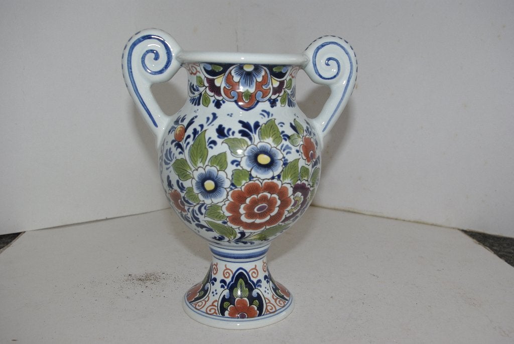 Prachtige Delfts Blauwe Vaas met Bloemmotief / Wandbord, Ophalen