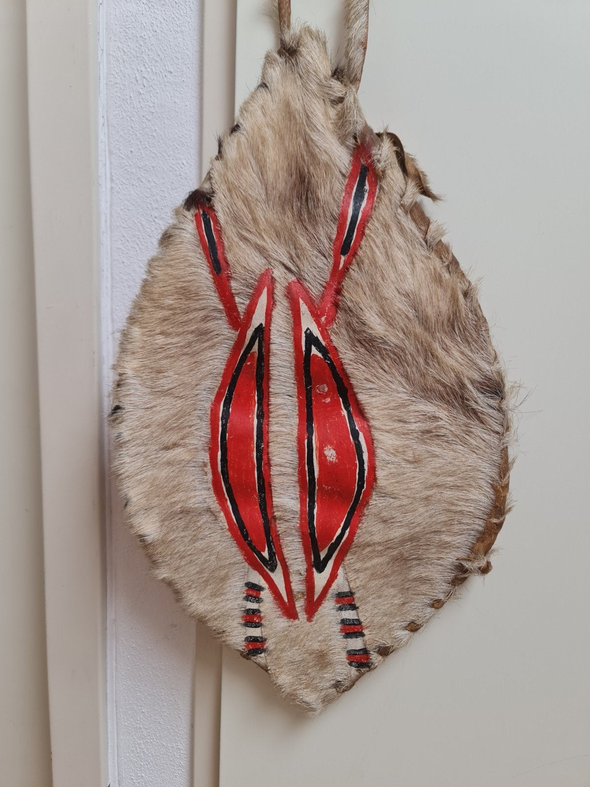 Afrikaans Zulu Masai schild geitenvacht ambachtelijk uniek, Ophalen, Wanddecoratie, Natuurlijk materiaal, Afrika