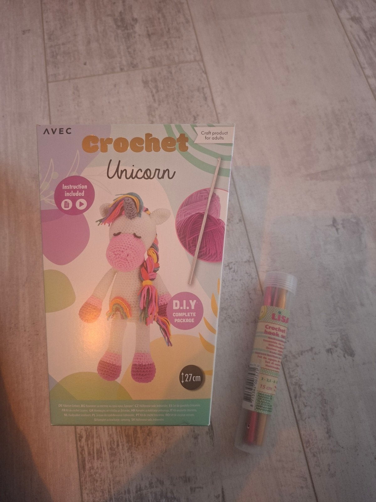 Nieuw unicorn haakset + haaknaalden, Ophalen of Verzenden, Nieuw, Haken, Patroon of Boek