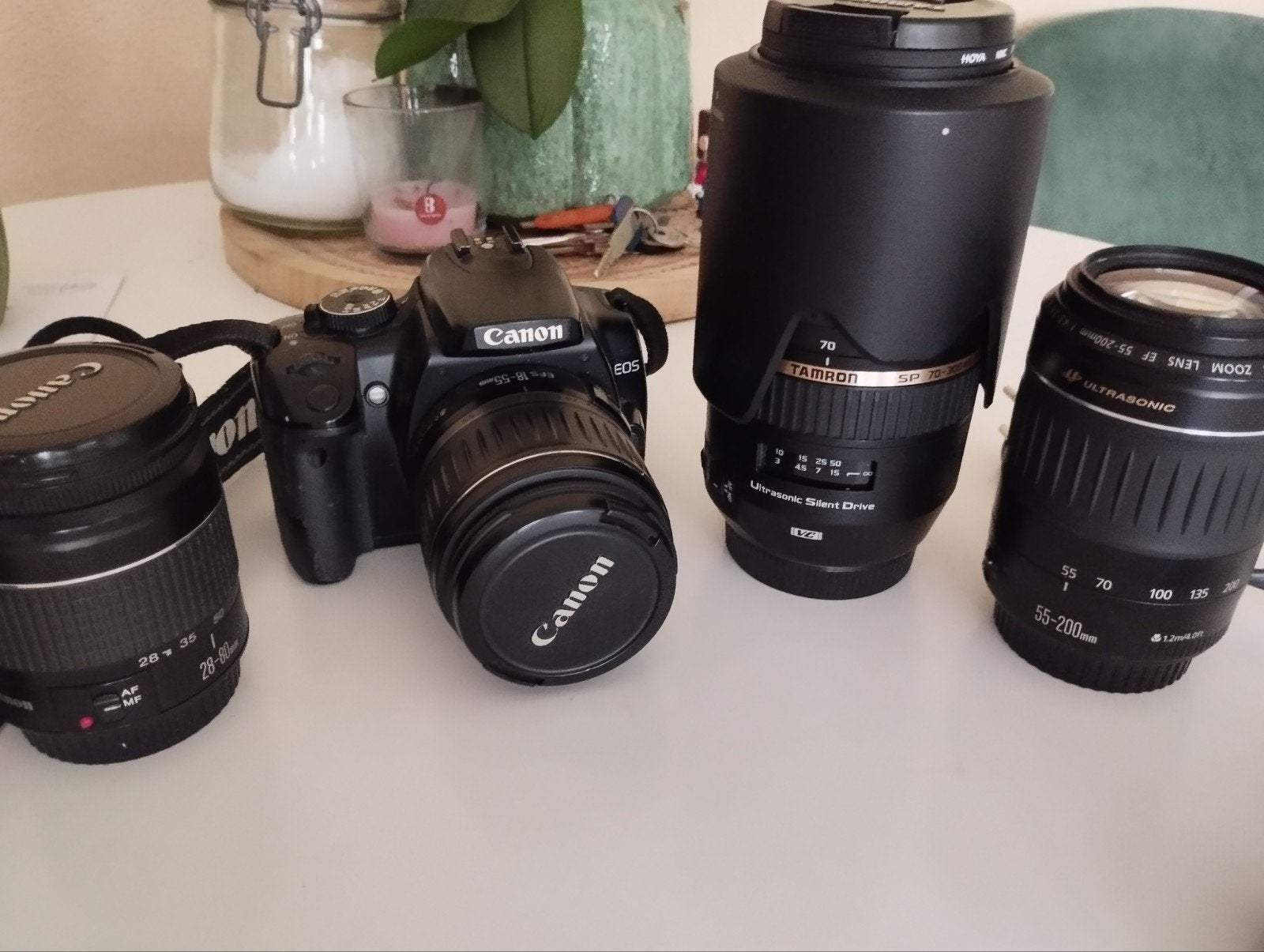 Canon EOS 400D met 3 lenzen en accessoires, Audio, Tv en Foto, Fotografie | Lenzen en Objectieven, Ophalen of Verzenden, Gebruikt