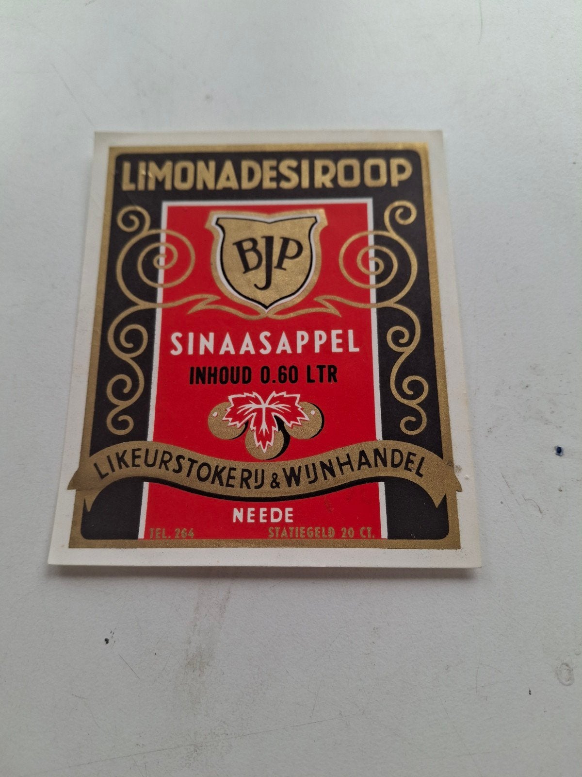 etiket Limonade siroop BJP Neede, Ophalen of Verzenden, Zo goed als nieuw, Overige typen