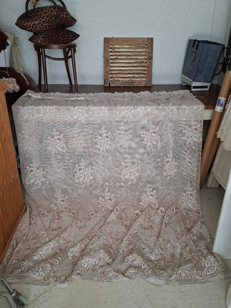 Gordijn met looddraad 215x320 cm, Huis en Inrichting, 320 cm, Overige merken, Beige, Ophalen of Verzenden