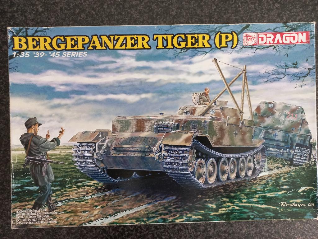 Bergepanzer Tiger (p) + extra's - 1/35 Dragon, Overige merken, Tank, 1:32 tot 1:50, Ophalen of Verzenden