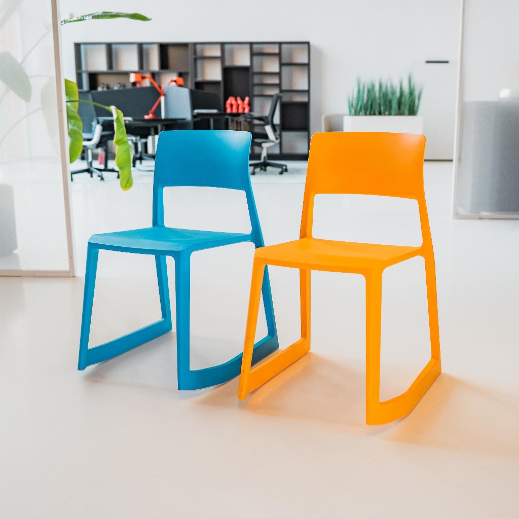 Vitra TipTon Oranje stoel, Ophalen, Stof, Overige kleuren, Zo goed als nieuw