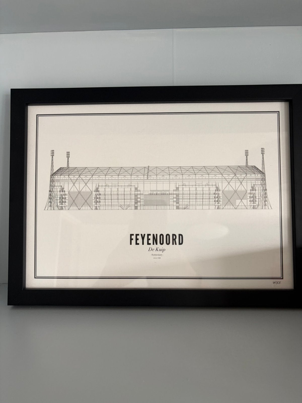 WIJCK Feyenoord poster met lijst, Ophalen of Verzenden