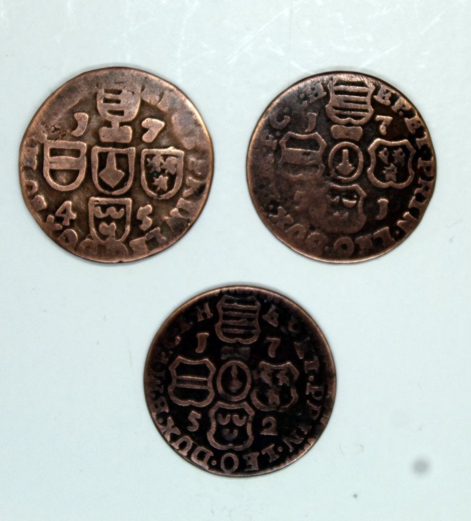 3 X 1 oord of liard 1745 1751 1752, Ophalen of Verzenden, Brons, Setje