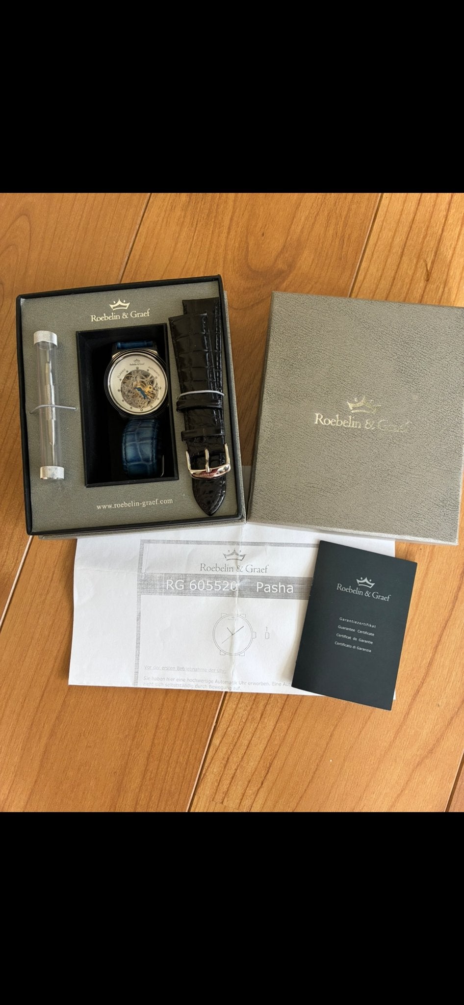 Roebelin & Graef Pasha Automaat Horloge met Extra Band, Overige merken, Leer, Staal, Polshorloge