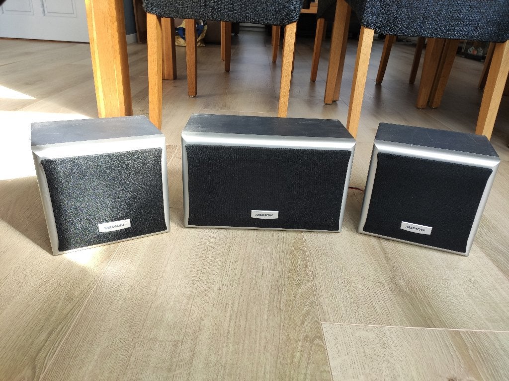 Medion speakers + typhoon versterker, Ophalen, Gebruikt, Overige typen, Overige merken