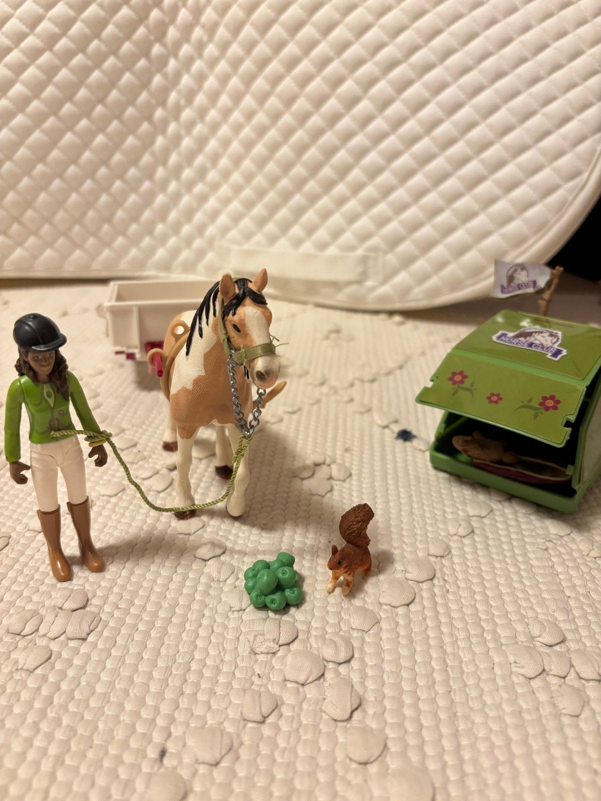 Schleich Kampeer Set met Paard, Ruiter en Tent, Ophalen of Verzenden, Gebruikt, Meisje