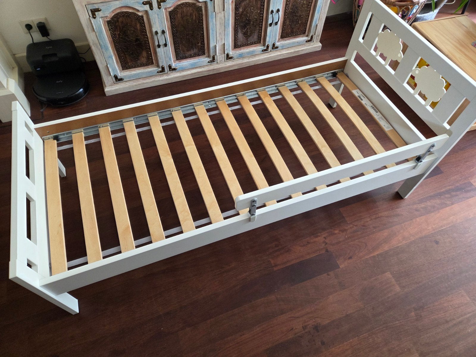 Ikea kinderbed Kritter met lattenbodem en zijsteun., Ophalen, Gebruikt, Eenpersoons, 80 cm