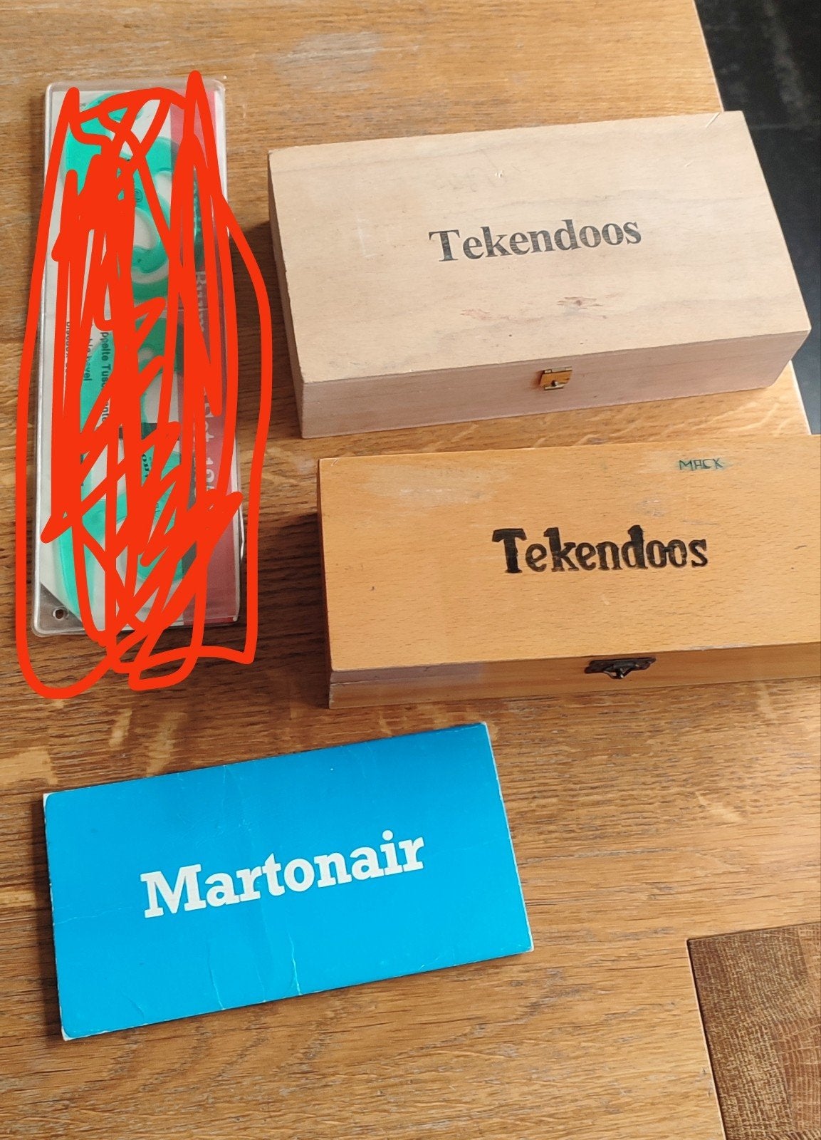 Vintage Tekenmateriaal: Tekendozen,  Martonair teken mal, Ophalen of Verzenden, Gebruikt, Overige typen