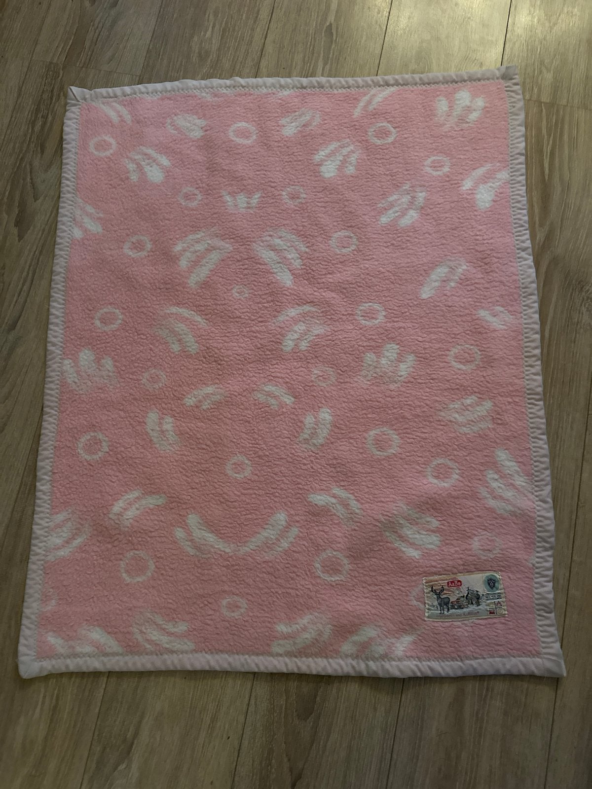 Vintage Roze babydeken van AaBe, zo goed als nieuw, Overige merken, Meisje, Ophalen of Verzenden, Roze