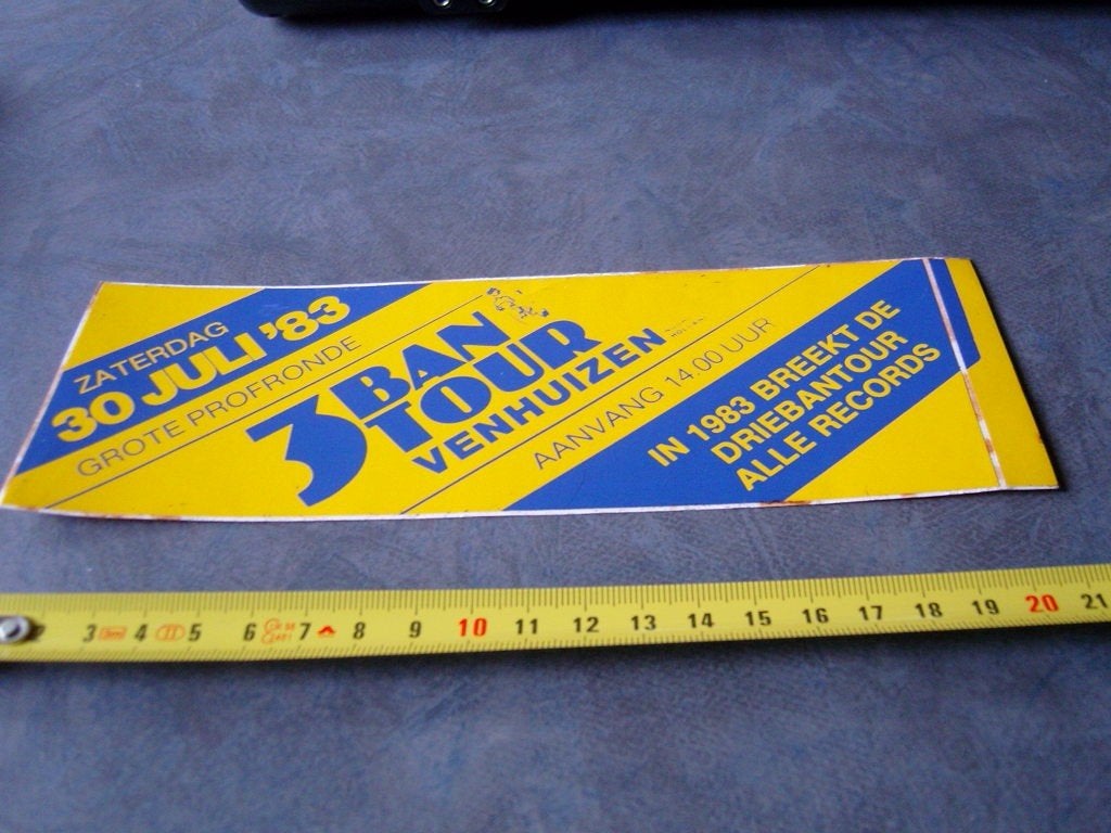 sticker Venhuizen 3 BAN TOUR 1983 Profronde Wielrennen FIETS, Ophalen of Verzenden, Zo goed als nieuw