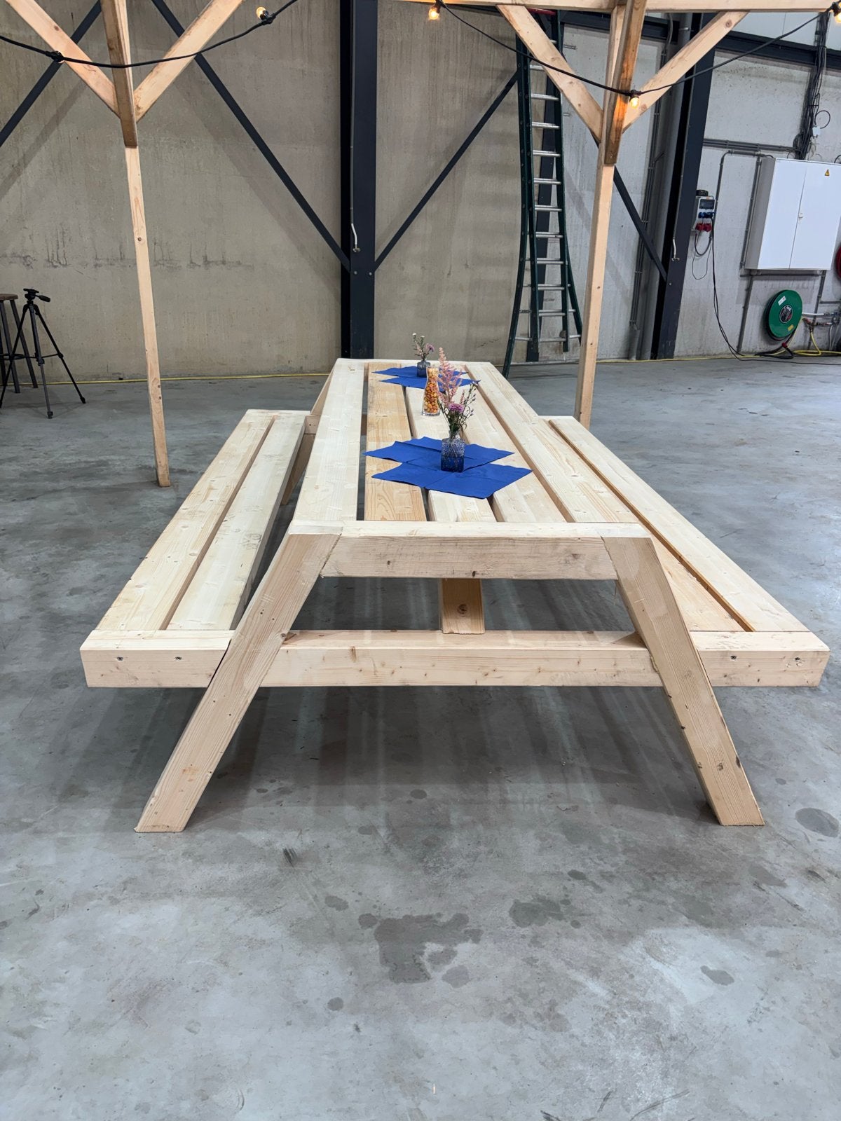 Vuren Picknicktafel met Bank - Zelf Bepaalbare Lengte, Tuin en Terras, Ophalen, Nieuw, Rechthoekig, Hout