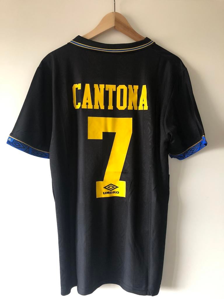 Cantona Manchester United retro voetbalshirt maat L, Ophalen of Verzenden, Zo goed als nieuw, Shirt