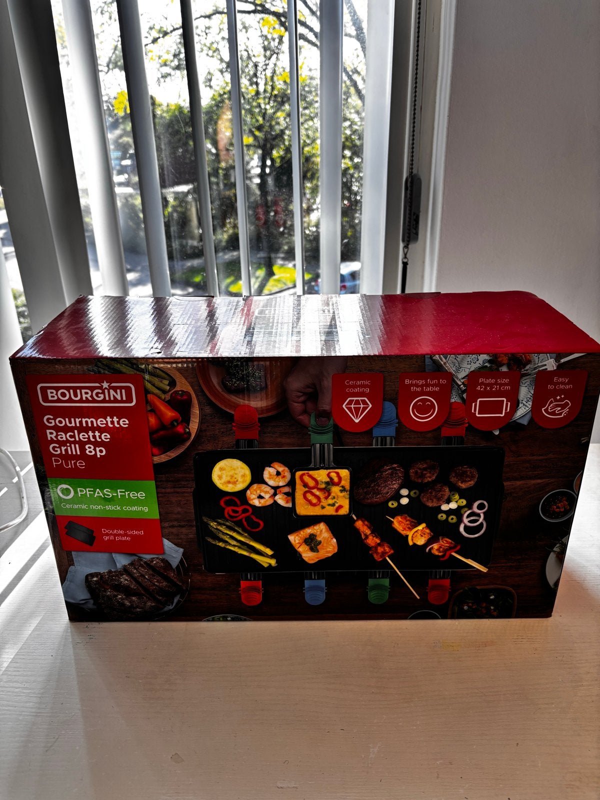 BOURGINI Gourmette Raclette Grill 8P Pure - Nieuw in doos, Ophalen, Nieuw, 8 personen of meer