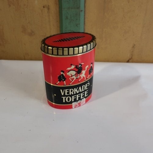 Blik Verkade's toffee ovaal origineel metaal 15 cm hoog, Ophalen of Verzenden, Gebruikt, Overige, Verkade