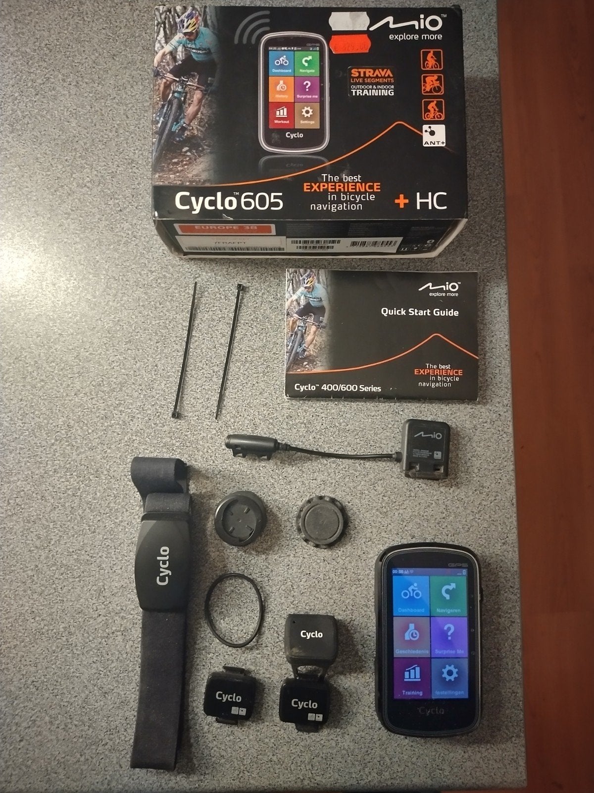 Mio Cyclo 605 HC fietsnavigatie met sensoren, Verzenden, Cadanssensor, Gebruikt