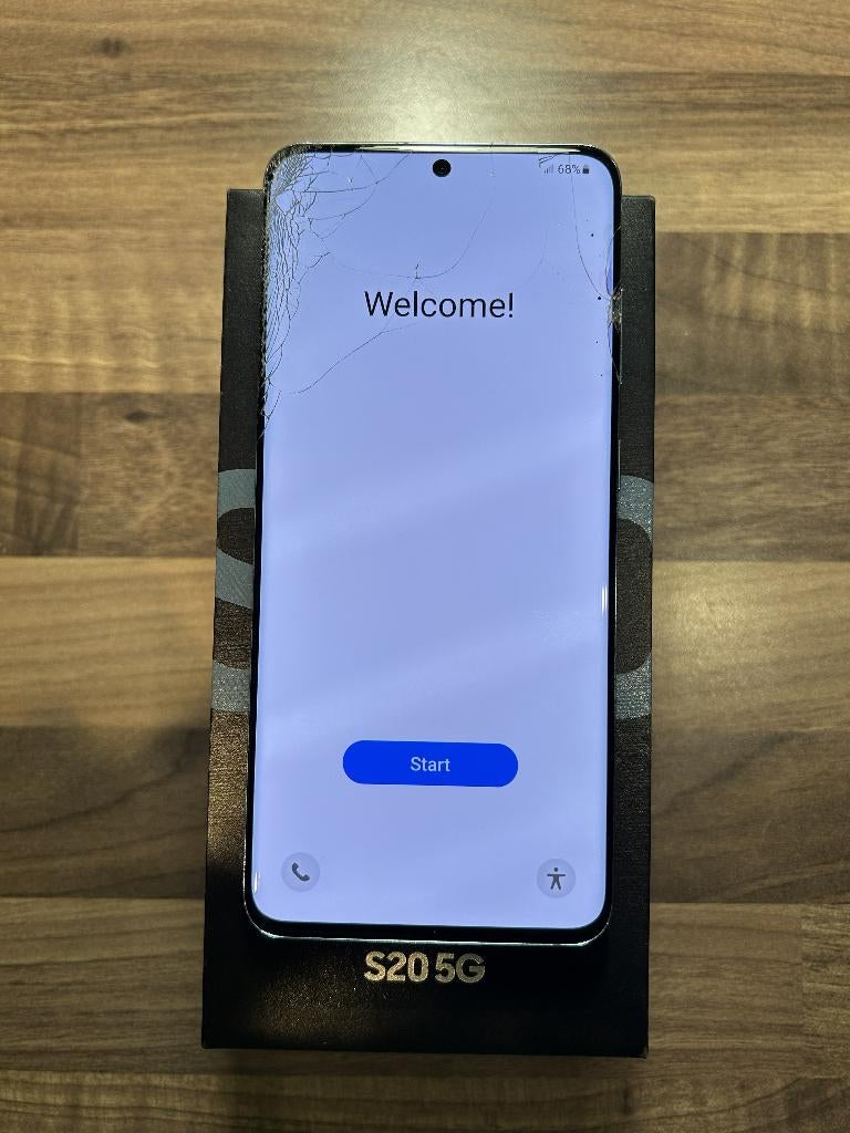 Samsung S20 128GB - Scherm defect (werkt nog), Ophalen, Gebruikt, Galaxy S20, Blauw