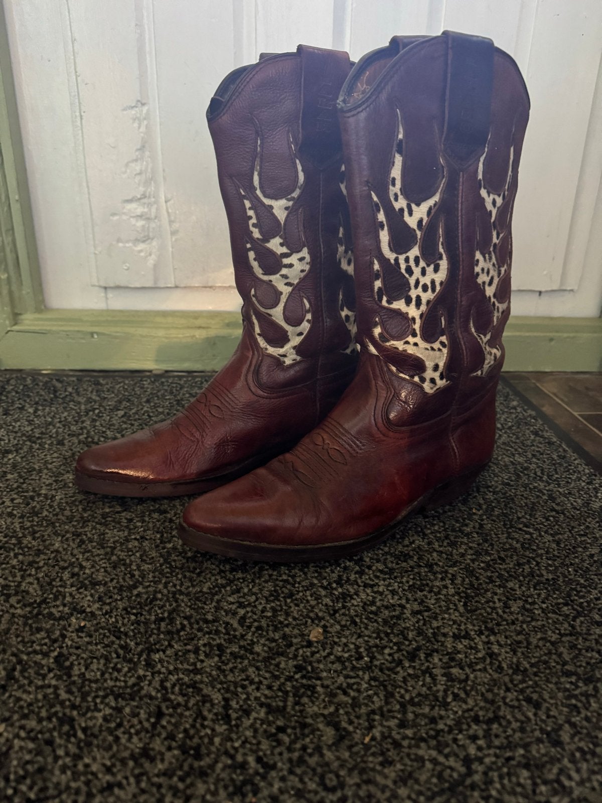 Vintage El Alamo Western Laarzen - Bruin met Vlammen, Ophalen of Verzenden, Gedragen, Bruin, Hoge laarzen