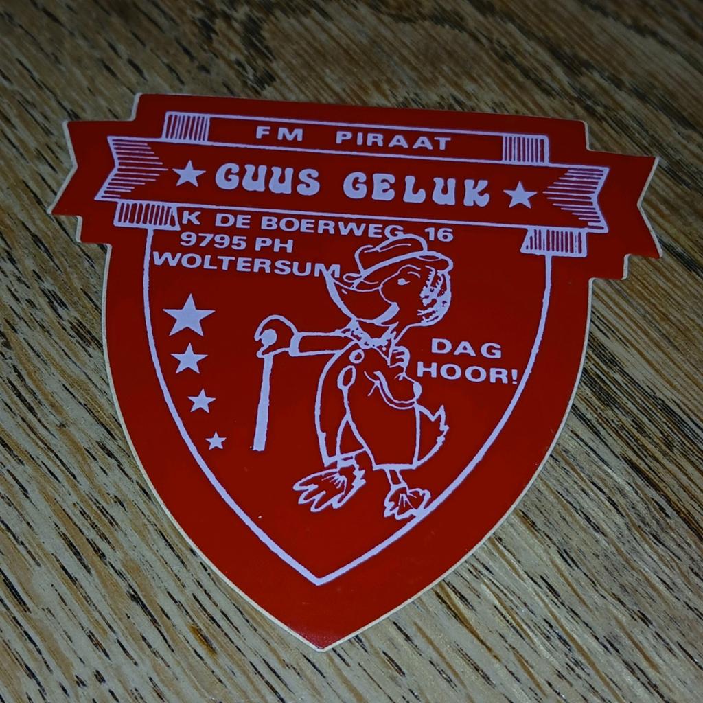 Sticker piraat zendamateur Guus Geluk, WOLTERSUM, Ophalen of Verzenden, Zo goed als nieuw