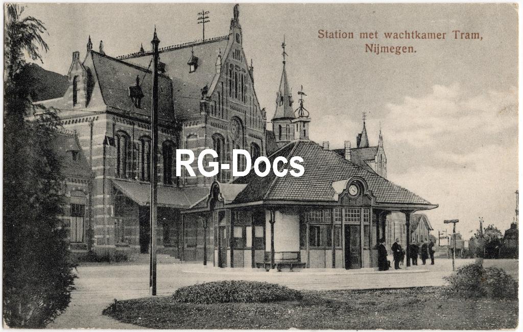 Ansichtkaart - Briefkaart Trein Station Nijmegen 1922, Ophalen of Verzenden, 1920 tot 1940, Gelopen, Gelderland