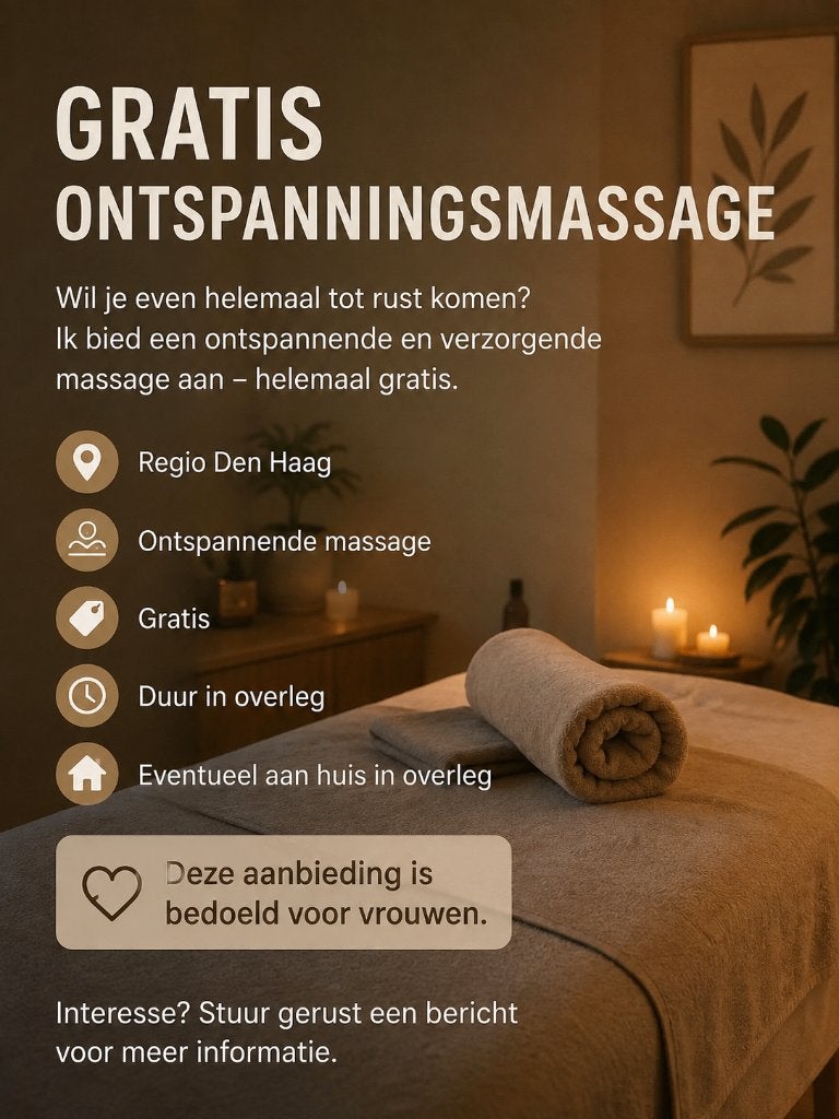 Gratis massages om uit te proberen, Ophalen of Verzenden, Nieuw