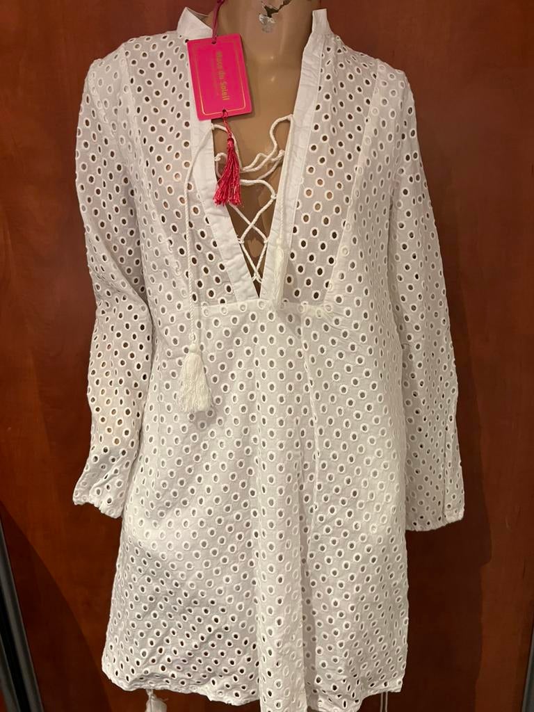 Place du Soleil jurk m origineel nieuw met kaartjes wit kant, Kleding | Dames, Maat 38/40 (M), F, Wit, Nieuw