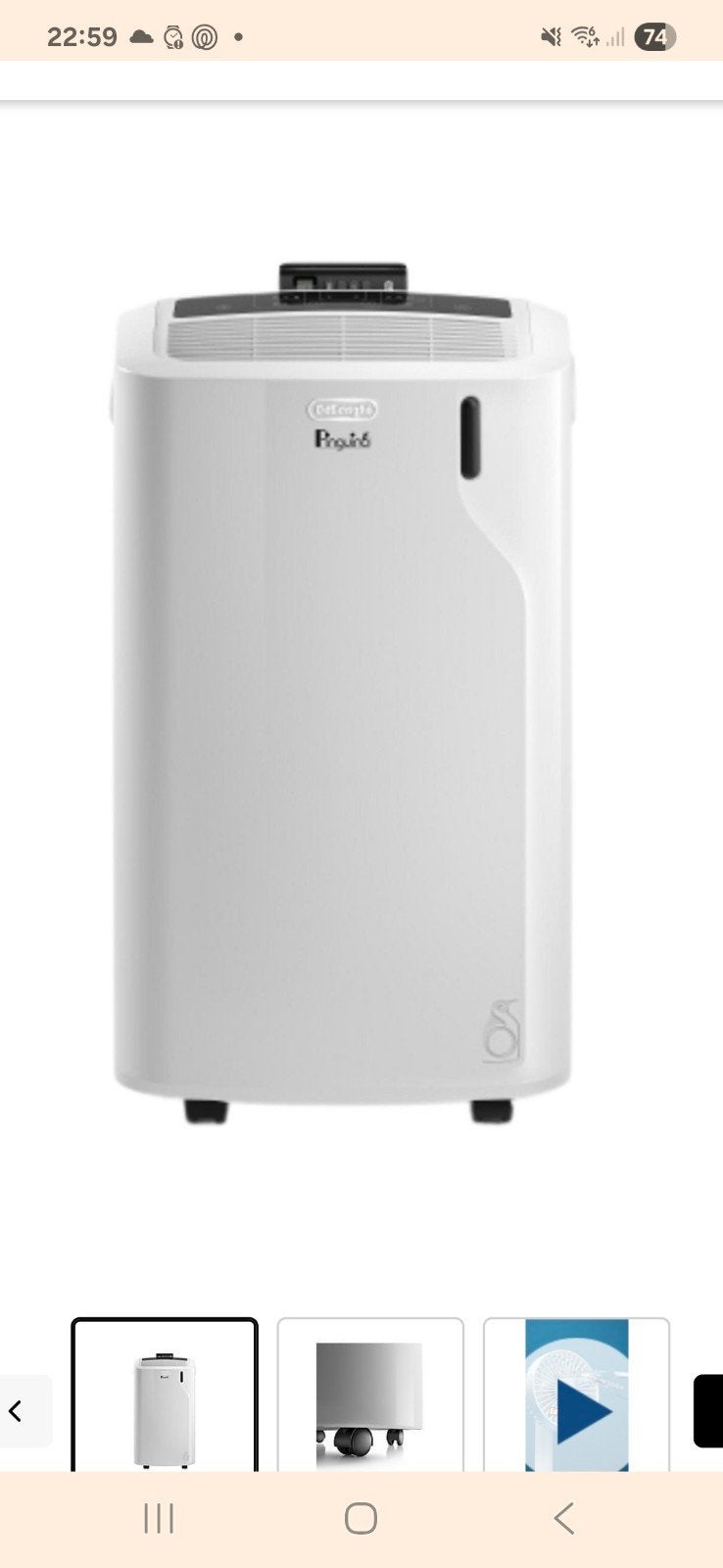 De'Longhi Pinguino PAC EL98 ECO Mobiele Airco, Ophalen, Timer, 3 snelheden of meer, Zo goed als nieuw