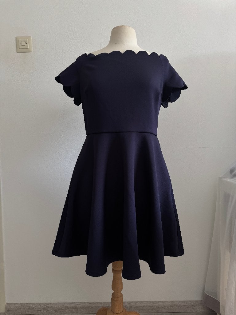 Ted Baker "Fellama" Off-Shoulder Jurk Blauw | Maat 4 (40/42), Maat 38/40 (M), Blauw, Ophalen of Verzenden, Zo goed als nieuw