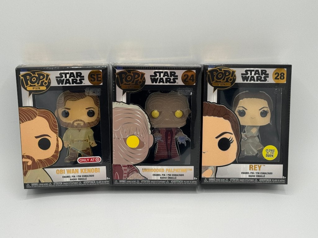 Funko Pop! Star Wars Pins - Obi-Wan, Palpatine, Rey, Verzamelen, Ophalen of Verzenden, Nieuw, Figuurtje, Speldje of Pin