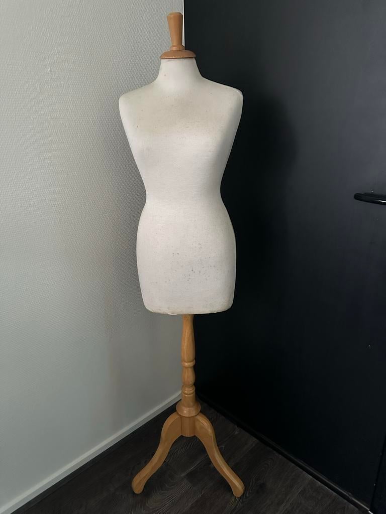 Vintage Paspop / Mannequin op Houten Voet, Huis en Inrichting, Gebruikt, Ophalen of Verzenden, Overige vormen, Landelijk stoer