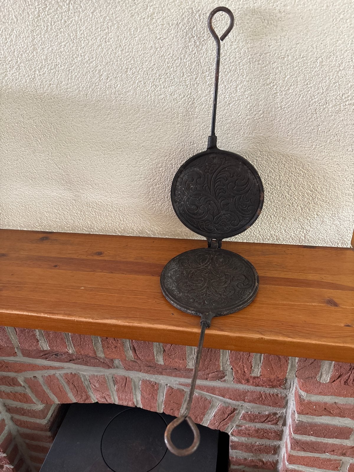 Antiek Skeppshult wafelijzer - gietijzer, kniepertjes ijzer, Antiek en Kunst, Ophalen of Verzenden