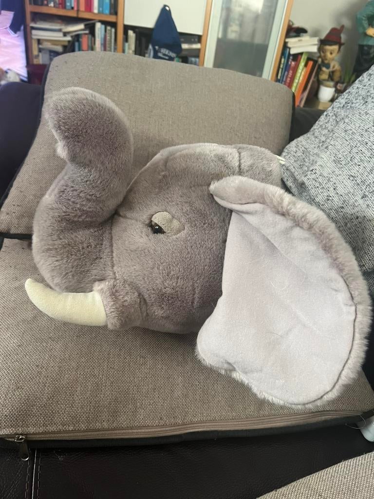 mooie olifanten kop om aan muur te hangen, Ophalen of Verzenden, Zo goed als nieuw, Kast