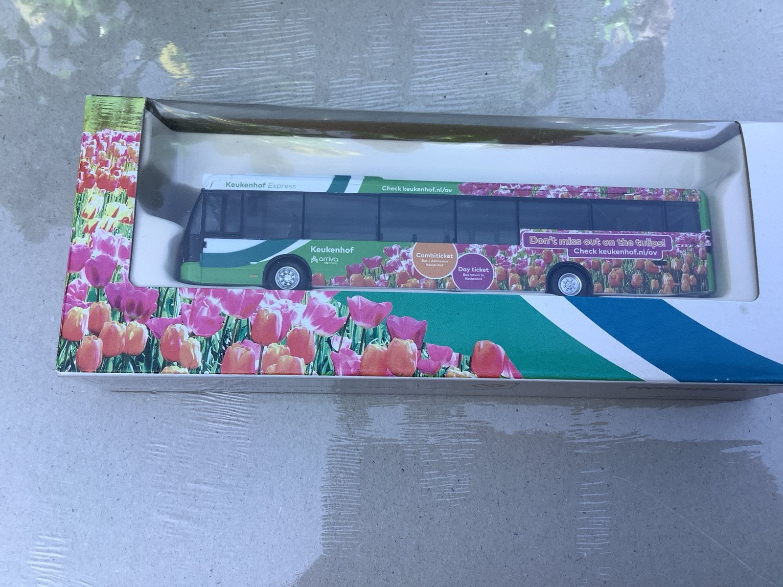 Holland Oto Arriva bus 1:87 Keukenhof Express modelbus, Ophalen of Verzenden, Nieuw, Overige typen, Overige merken