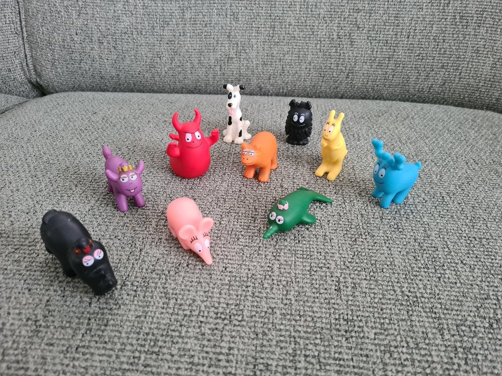 Barbapapa poppetjes zacht rubber inclusief lolita 10 stuks, Gebruikt, Ophalen of Verzenden, Nvt, Nvt