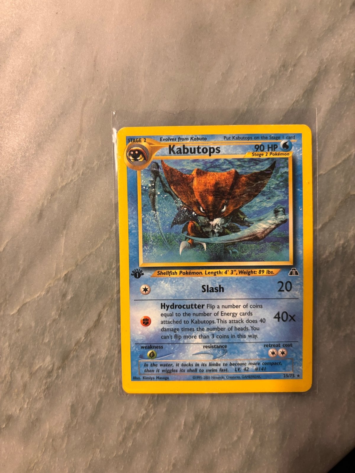 Kabutops Pokémon Kaart - 2001 Neo Discovery 25/75, Ophalen of Verzenden, Gebruikt, Losse kaart