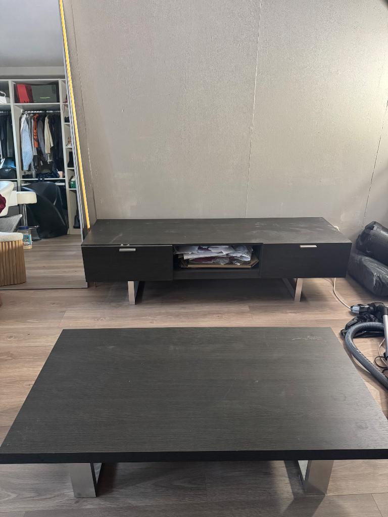 Tv meubel + salon tafel, Huis en Inrichting, Kasten | Televisiemeubels, Gebruikt, Minder dan 100 cm, 50 tot 100 cm, 25 tot 50 cm