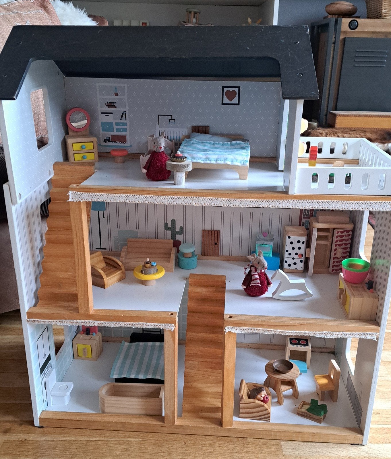 poppenhuis muizenhuis hout Maileg met meubeltjes, Kinderen en Baby's, Ophalen, Poppenhuis