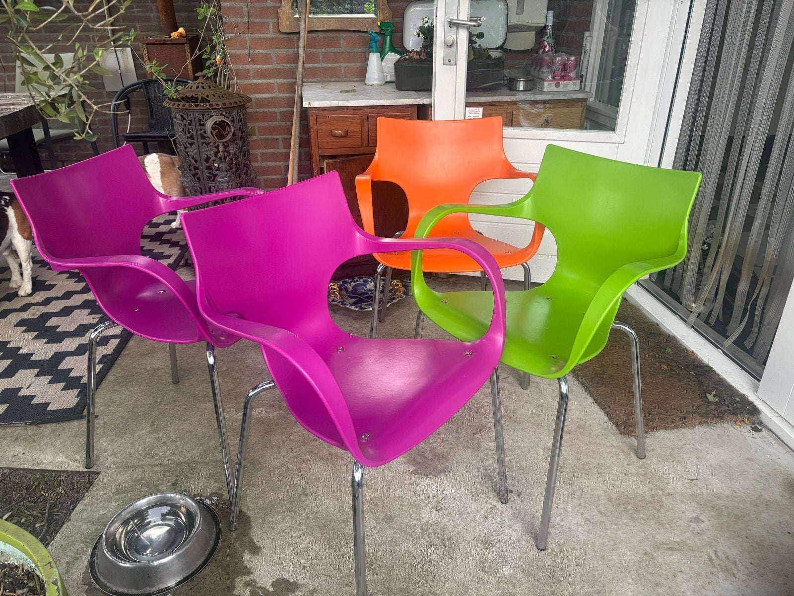 ACTA kleurrijke design stoelen, Ophalen, Kunststof, Gebruikt, Overige kleuren