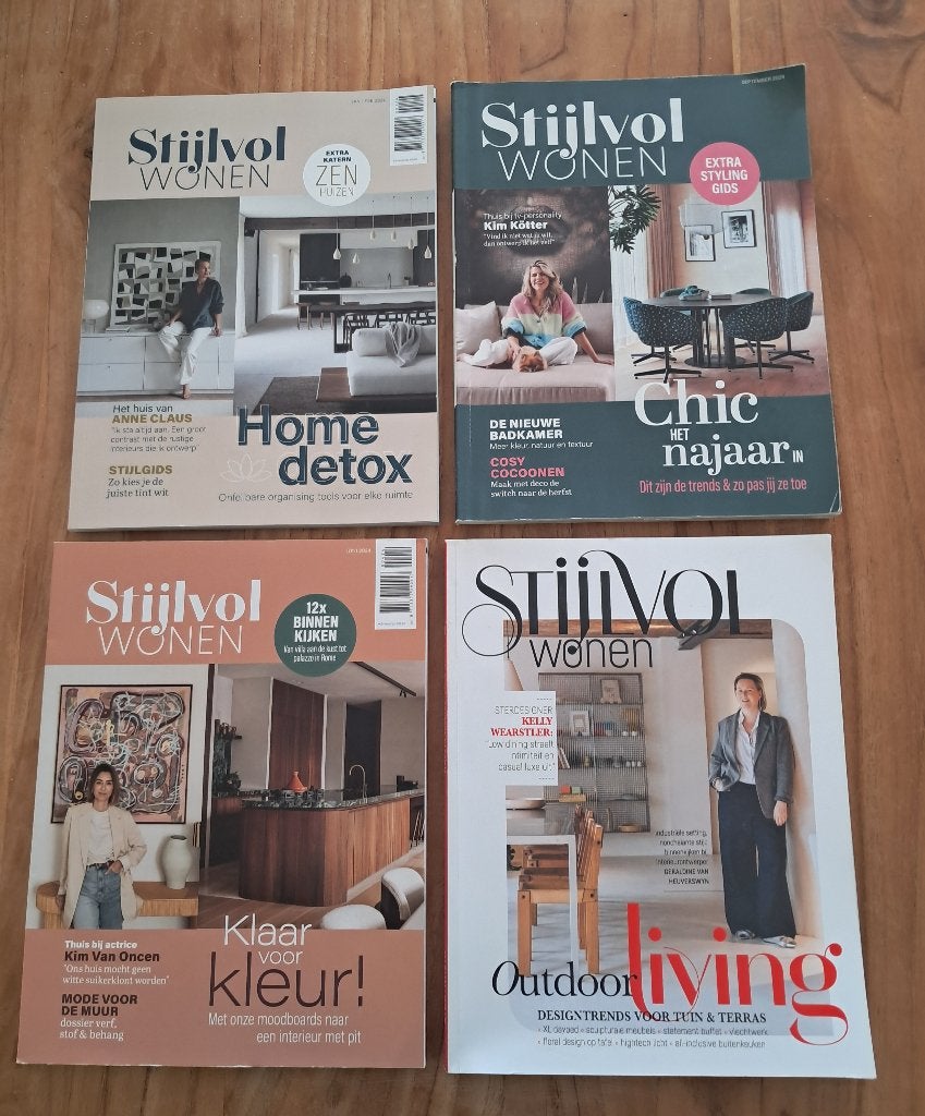 Te koop: 4 tijdschriften Stijlvol Wonen 2024 en 2025, Ophalen of Verzenden, Zo goed als nieuw, Overige typen