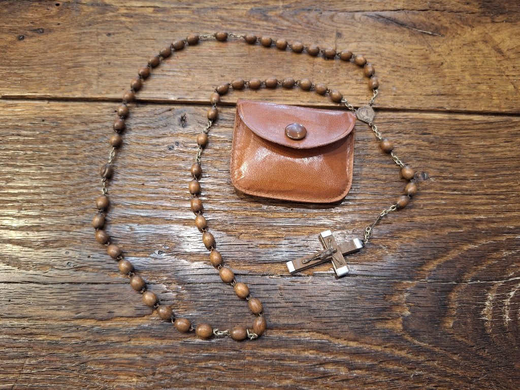oude bruine houten paternoster, begin 1900, Ophalen of Verzenden