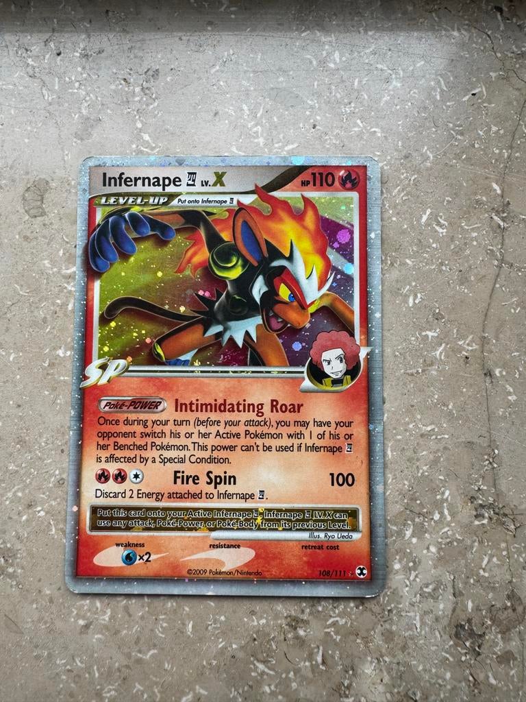 Infernape LV.X Pokémon Kaart, Ophalen of Verzenden, Gebruikt, Losse kaart
